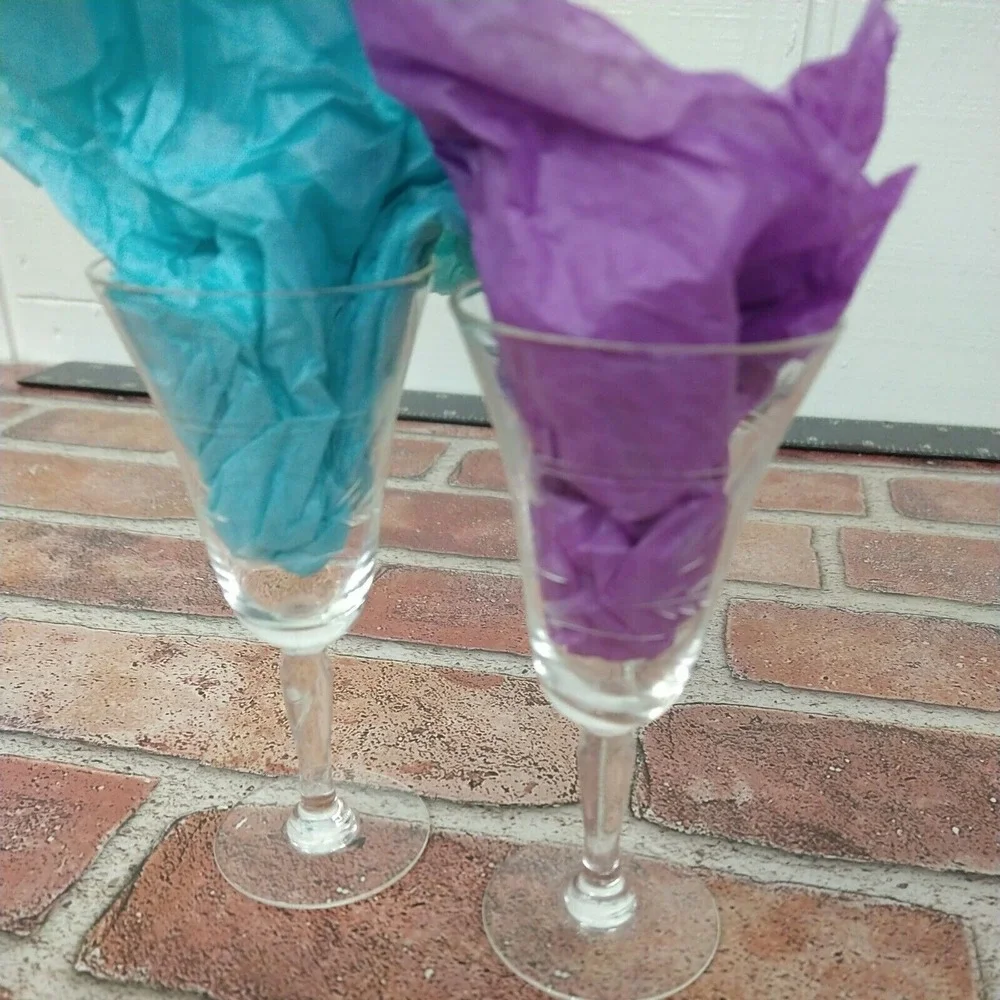 Set of 2 Cordial Etched Glasses with Short Stem Clear Elegant Replacement Pieces